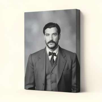 Pancho Villa And Staff Photographic Print On Wrapped Canvas (synthetic illustration; no displayed measurements)