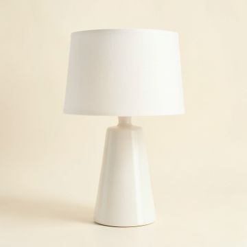 Holly Brook Table Lamp With A Plain Fabric Shade - White (synthetic illustration; no displayed measurements)