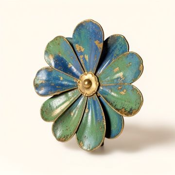 Distressed Flower Metal Wall Décor (synthetic illustration; no displayed measurements)
