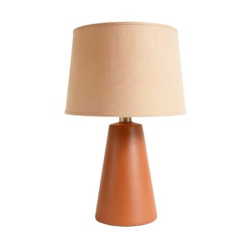 Lake Arc Table Lamp With A Plain Fabric Shade
