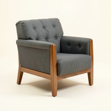 Hiorulf 33 '' Wide Tufted Polyester Armchair (synthetic illustration; no displayed measurements)