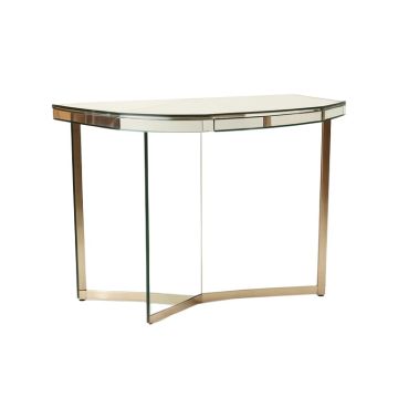 Dipietro Mirrored Demilune Console Table