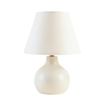 Briar Crest Table Lamp With A Plain Fabric Shade - White