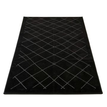 Slate Bend Rectangular Area Rug - Black