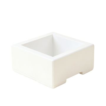 Dawn Crest Empty Raised Planter - White