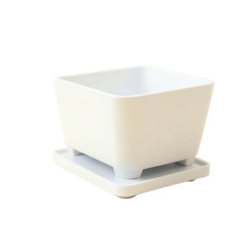 Cliff Bluff Empty Raised Planter - White