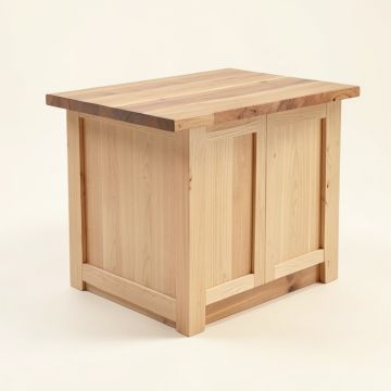 Uli Wood Kitchen Island With Butcher Block Top (synthetic illustration; no displayed measurements)