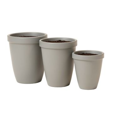 Happy Planter Planter , Set Of 3 ( Large , Med , Small ) , Pigeon Grey