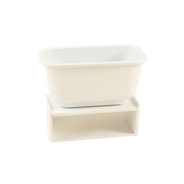 Stone Canyon Empty Raised Planter - White