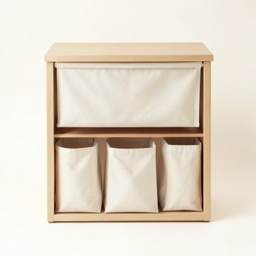 Stone Branch Laundry Sorting Station With Plain Removable Bags - Beige (synthetic illustration; no displayed measurements)