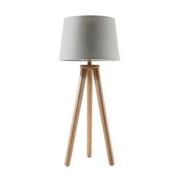 Fern Brook Floor Lamp With A Plain Fabric Shade - Gray