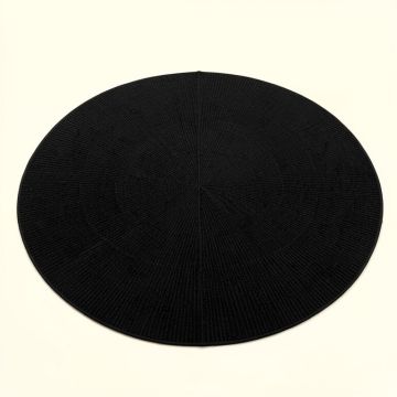 Maple Arc Round Area Rug - Black (synthetic illustration; no displayed measurements)