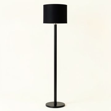 Linden Bluff Floor Lamp With A Plain Fabric Shade - Black (synthetic illustration; no displayed measurements)
