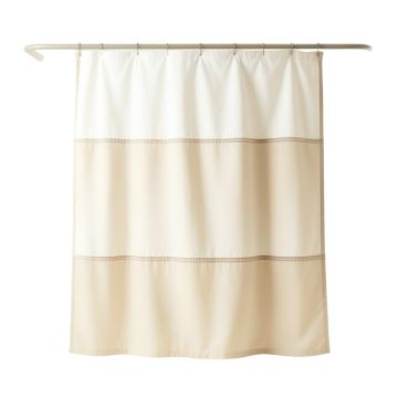 Ash Crest Shower Curtain Hanging Flat From A Plain Rod - Ivory