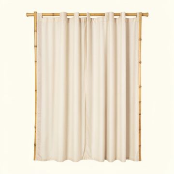 Bamboo Sticks Beaded Solid Semi-Sheer Thermal Single Curtain Panel (synthetic illustration; no displayed measurements)