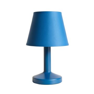 Dune Bridge Table Lamp With A Plain Fabric Shade - Blue