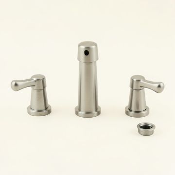 Circular Widespread Bathroom Faucet With Drain Assembly (synthetic illustration; no displayed measurements)