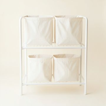 Alder Branch Laundry Sorting Station With Plain Removable Bags - White (synthetic illustration; no displayed measurements)