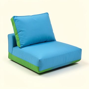 Make It Rain Cerulean Indoor/Outdoor Loveseat Cushion (synthetic illustration; no displayed measurements)