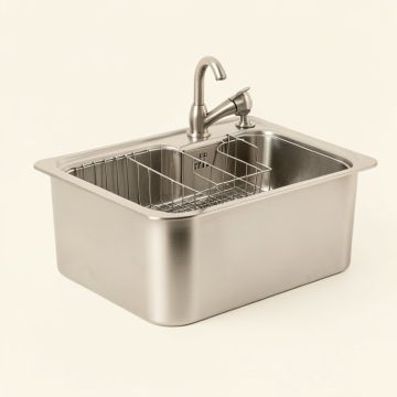 Stainless Steel 36 '' L X 22 '' W Farmhouse Kitchen Sink With Sink Grid And Basket Strainer (synthetic illustration; no displayed measurements)