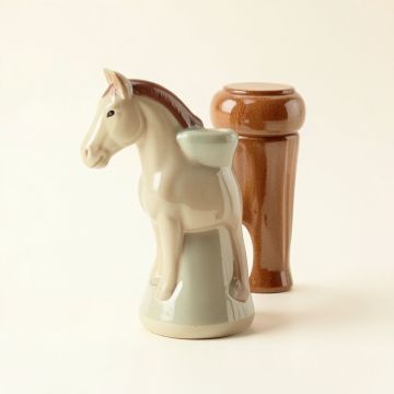 Certified International Christmas On The Farm 3D Horse Salt And Pepper Shaker Set (synthetic illustration; no displayed measurements)