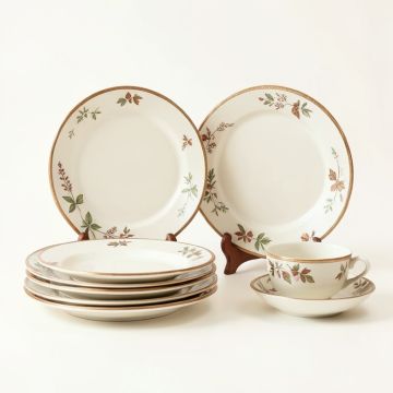 Rustic Leaves 16 Piece Dinnerware Set , Service For 4 (synthetic illustration; no displayed measurements)
