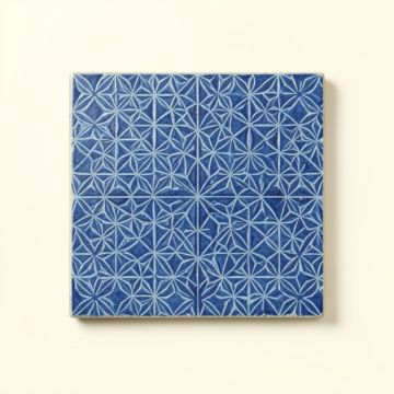 Wren Crest Uninstalled Square Decorative Tile - Blue (synthetic illustration; no displayed measurements)