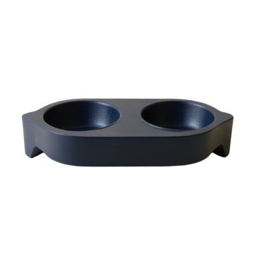 Harbor Field Pet Feeding Stand With Two Plain Empty Bowls - Navy