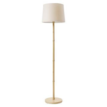 Ridge Crest Floor Lamp With A Plain Fabric Shade - Beige