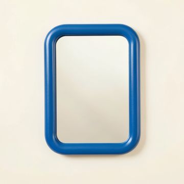 Cliff Bridge Framed Wall Mirror - Blue (synthetic illustration; no displayed measurements)