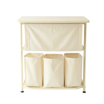 Stone Bridge Laundry Sorting Station With Plain Removable Bags - Cream