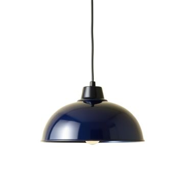 Maple Bend Pendant Light Suspended From One Plain Cable - Navy