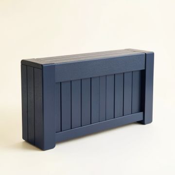 Maple Dale Narrow Outdoor Storage Bench - Navy (synthetic illustration; no displayed measurements)