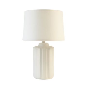 Brook Arc Table Lamp With A Plain Fabric Shade