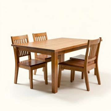 Alysoun Butterfly Leaf Rubberwood Solid Wood Dining Set (synthetic illustration; no displayed measurements)