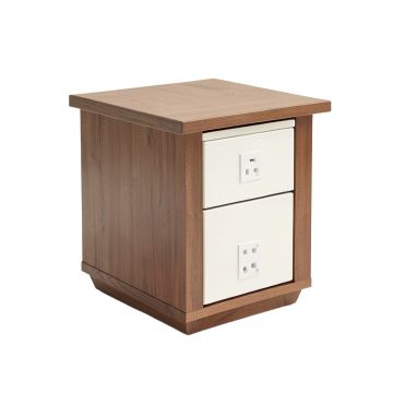 Saldana Block End Table With Storage And Built-In Outlets