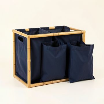 Fern Brook Laundry Sorting Station With Plain Removable Bags - Navy (synthetic illustration; no displayed measurements)