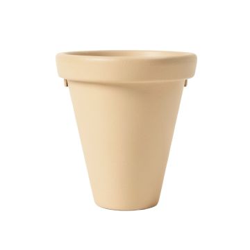 Briar Branch Empty Railing Planter With Integral Brackets - Beige