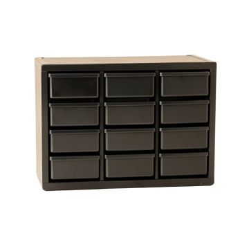 Bay Crest Small-Parts Storage Drawer Cabinet - Black (synthetic illustration; no displayed measurements)