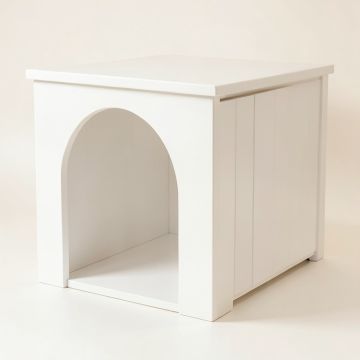 Juniper Dell Empty Furniture-Style Litter Enclosure - White (synthetic illustration; no displayed measurements)
