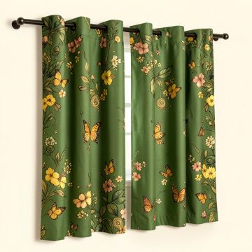 Ambesonne Sage 2 Panel Curtain Set (synthetic illustration; no displayed measurements)