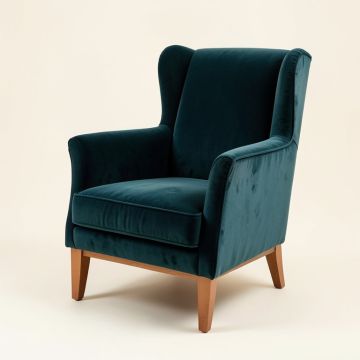 Eckhart 22.5 '' Wide Velvet Wingback Chair (synthetic illustration; no displayed measurements)