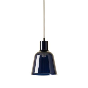 Cove Dale Pendant Light Suspended From One Plain Cable - Navy