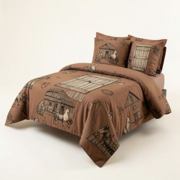 Vintage Rustic Wooden Door Of Old Barn Duvet Cover Set (synthetic illustration; no displayed measurements)