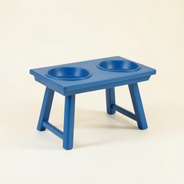 Field Field Pet Feeding Stand With Two Plain Empty Bowls - Blue (synthetic illustration; no displayed measurements)