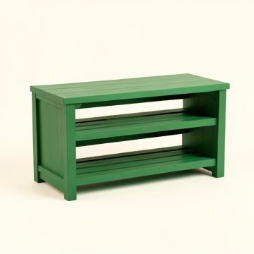 Moss Crest Shoe Storage Bench - Green (synthetic illustration; no displayed measurements)