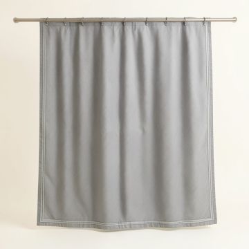 Brook Brook Shower Curtain Hanging Flat From A Plain Rod - Gray (synthetic illustration; no displayed measurements)
