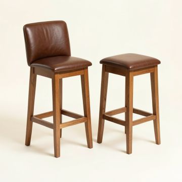 Set Of 2 Counter Height Chair , 24-Inch Height , Brown (synthetic illustration; no displayed measurements)