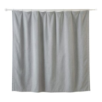 Bay Crest Shower Curtain Hanging Flat From A Plain Rod - Gray