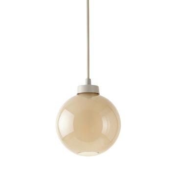 Reed Crest Pendant Light Suspended From One Plain Cable - Beige (synthetic illustration; no displayed measurements)